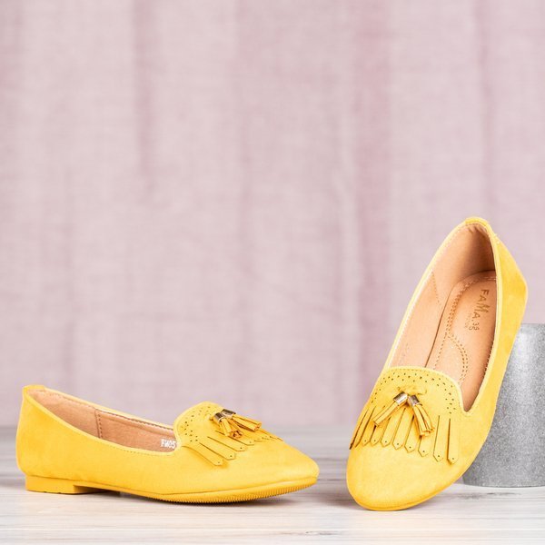 Taussima yellow fringed moccasins - Footwear
