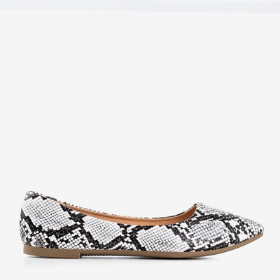 White women&#39;s ballerinas a&#39;la snake skin Lilla - Footwear 1