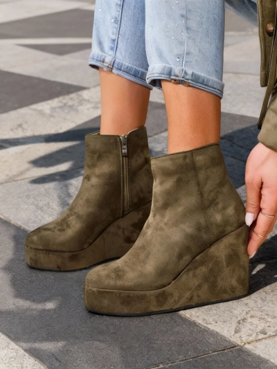 Royalfashion Women's wedge ankle boots Sieffa