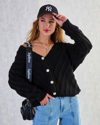 Royalfashion Women's knitted sweater with buttons