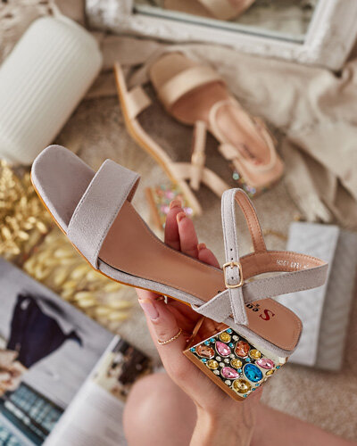 Royalfashion Sieviešu sandales ar kristāliem Ohvare