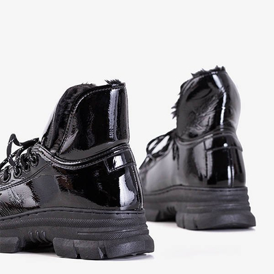 Black lacquered women's boots from Rostorie - Footwear