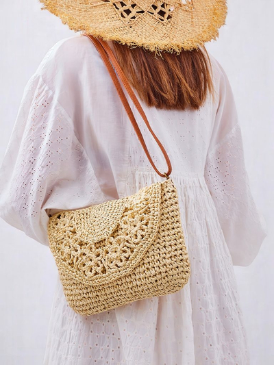 Royal Fashion Small Straw Women's Sunny Stripes Mini Handbag
