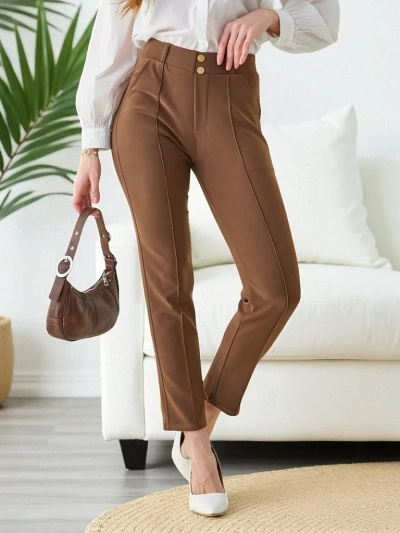 Royalfashion Sieviešu tregingi ar dekoratīviem pogām