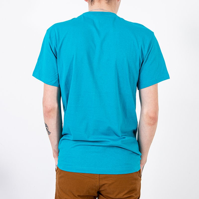 Blue men's cotton t-shirt - Clothing
