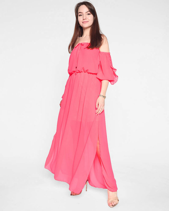 Women's pink neon maxi Spanish maxi dress - Clothing