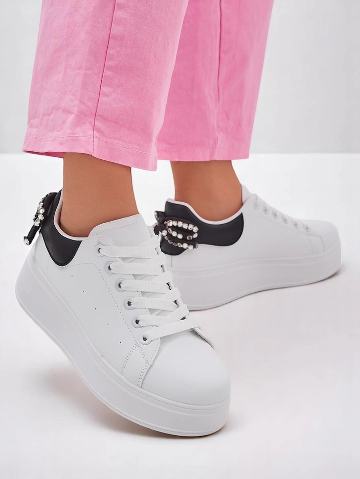 Royalfashion Women's sporty platform sneakers Ribbon Bow