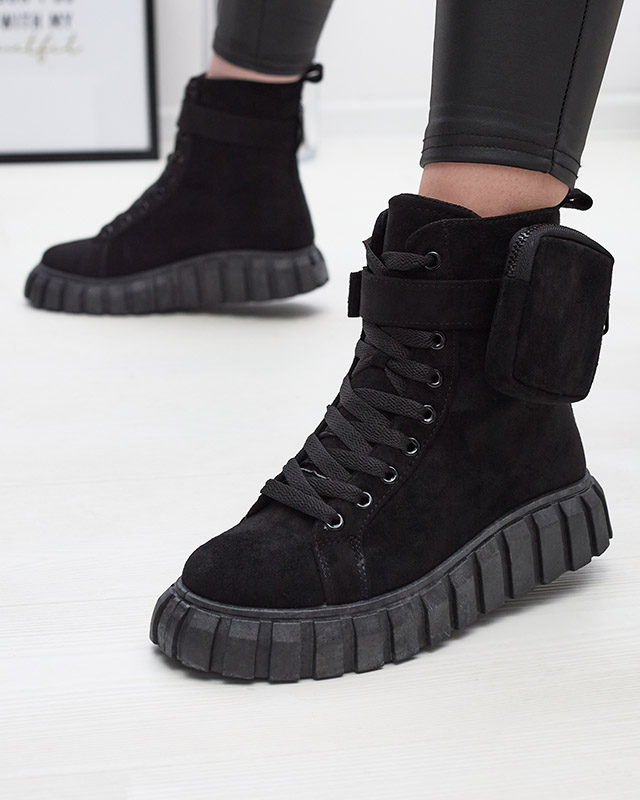 Sieviešu zābaki ar maisiņu melnā krāsā Sauups- Footwear
