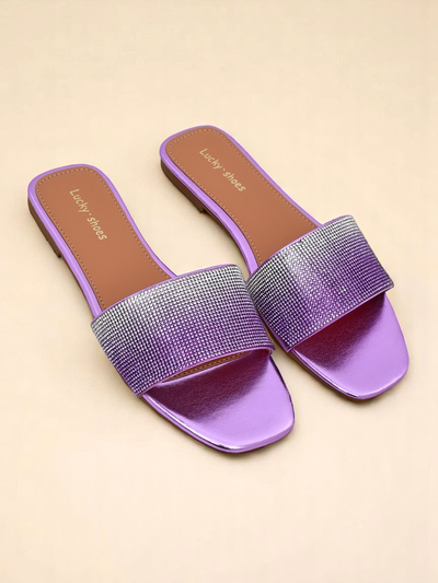 Royalfashion Women's Flip-Flops with Zircons ShinyGlow