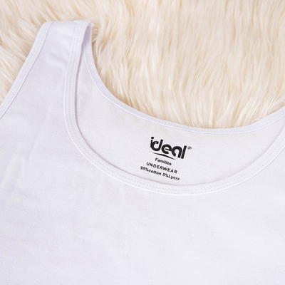 White women's T-shirt with shoulder straps PLUS SIZE - Clothing