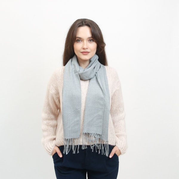 Classic dark gray women's slim single-color scarf - Accessories