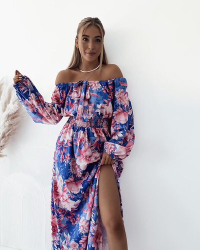 Royalfashion Sieviešu midi kleita ar oriģinālu rakstu