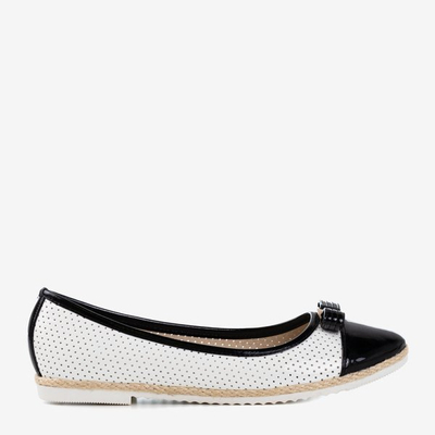 Black and white ballerinas with openwork upper Belsta - Footwear 1