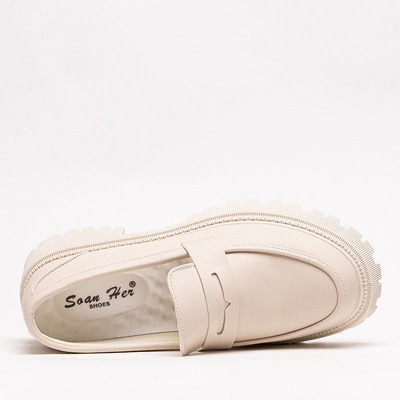Cream women's smooth Givosi half shoes - Footwear