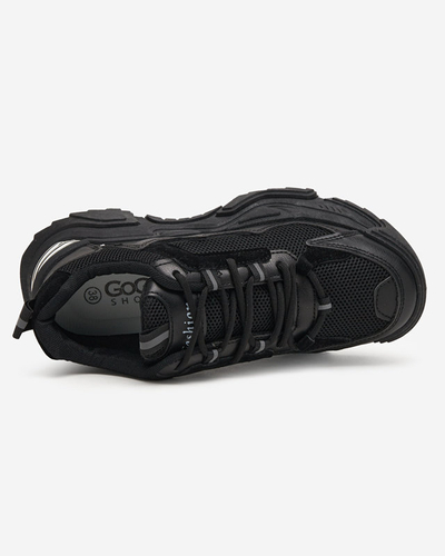 OUTLET Black women's sports shoes sneakers with mesh Dewinso - Footwear