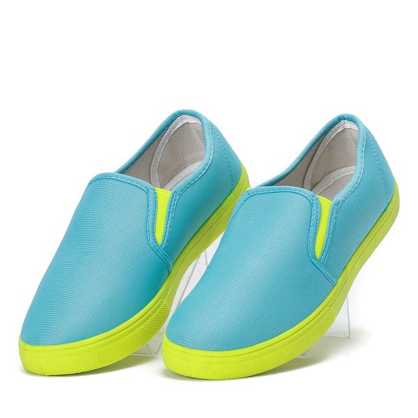 Jasnoniebieskie neonowe trampki slip on Borutta - Obuwie