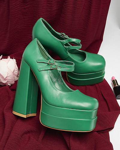 Green women's high stiletto pumps Edisa - Footwear