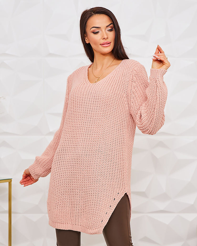 Royalfashion Удлиненный женский вязаный свитер