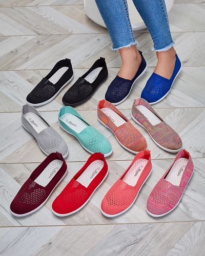 Maroon openwork fabric slip on sneakers Sadola - Footwear