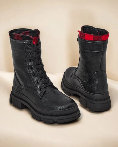 Royalfashion Eco ādas sieviešu ķīslas darba zābaki Fezze