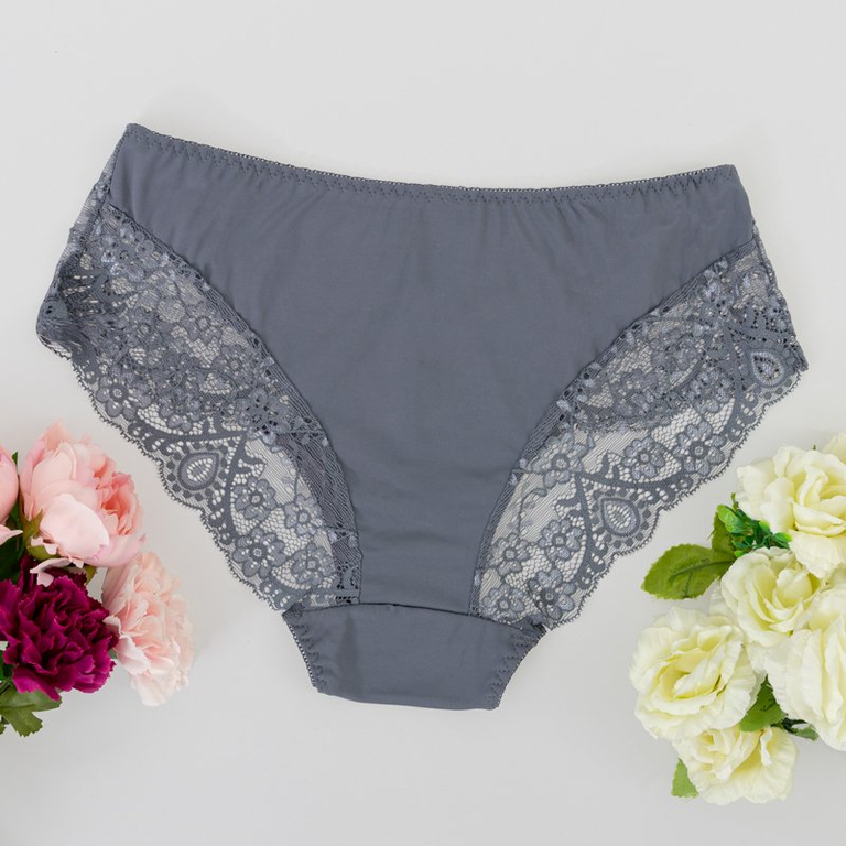 Gray women's lace PLUS SIZE panties - Underwear