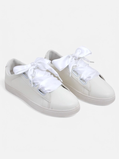 Royalfashion Women's eco-leather sneakers with decorative laces Etti