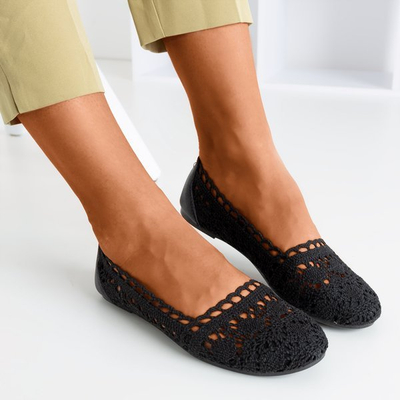 Black lace Benet ballerinas - Footwear 1