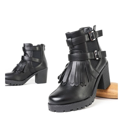 Black ankle boots with Shiori fringes - Footwear