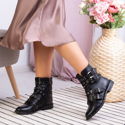 Black bags with studs and jets Perlita - Footwear