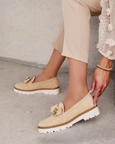 Royalfashion Women's moccasins with bow Ezizer