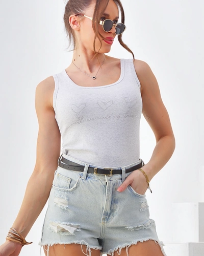 Royalfashion Cotton women's sleeveless top with little hearts