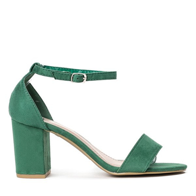 Green sandals with eco-leather on the Cefalia pillar - Footwear 1