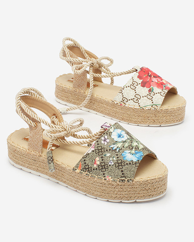 Royalfashion Beige women's floral espadrilles Elizeaf