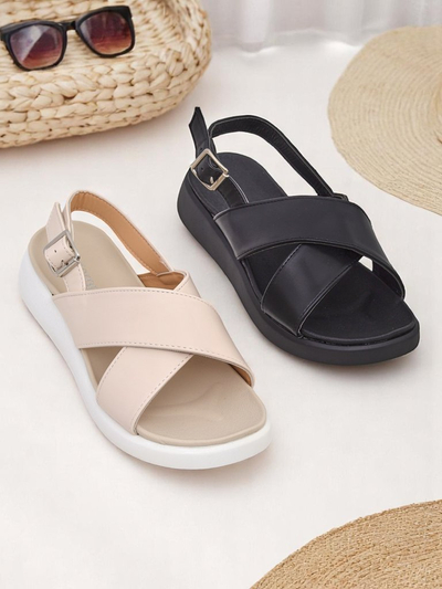 Royalfashion Women's Riva Star Chunky Sole Sandals