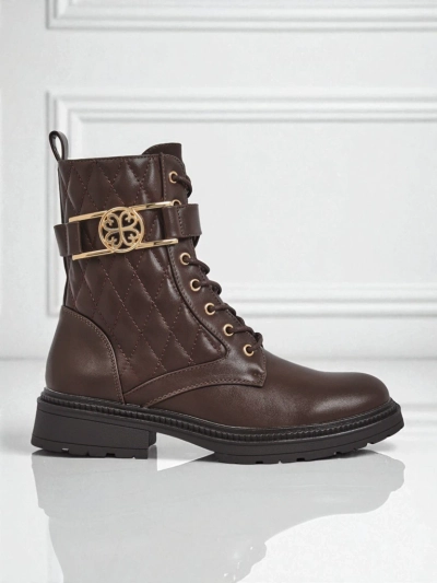 Sable Rose Quilted Faux Leather Ankle Boots