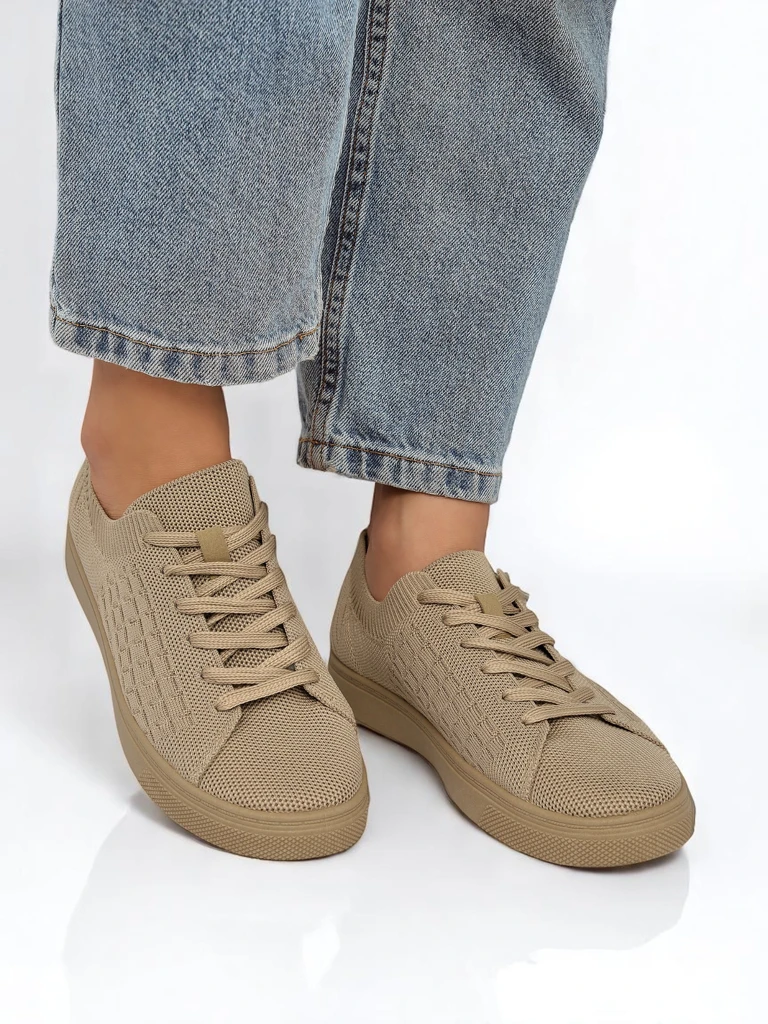 Royalfashion Livia Classico Light Brown Trivium Women's Fabric Sneakers