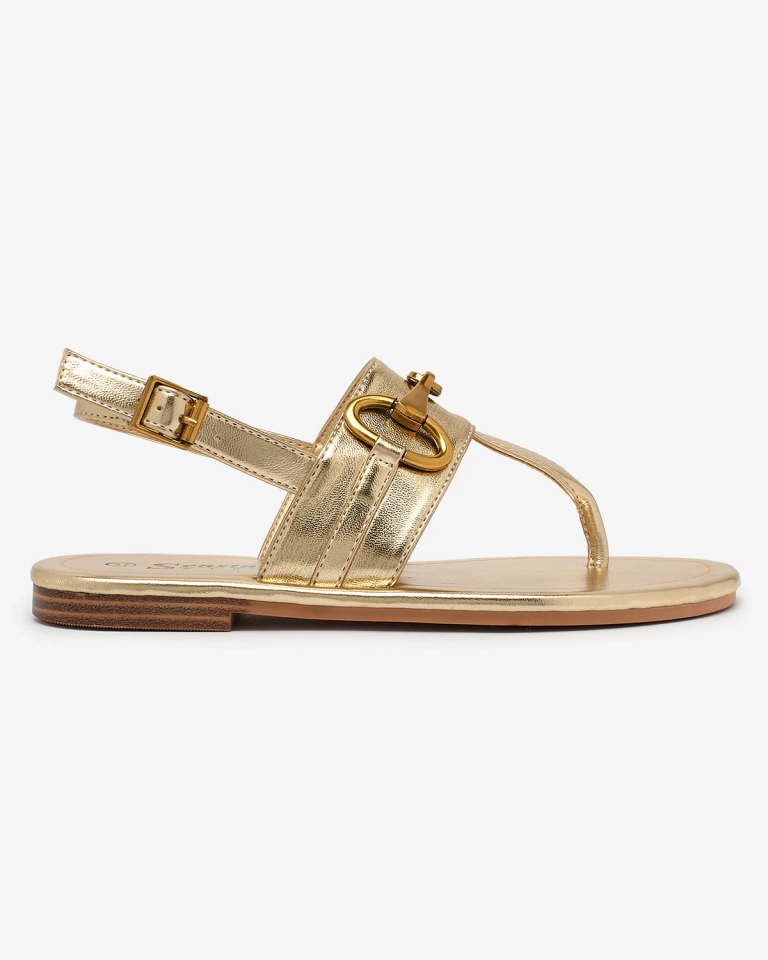 Royalfashion Sieviešu flip flop sandales zelta krāsā Imonel