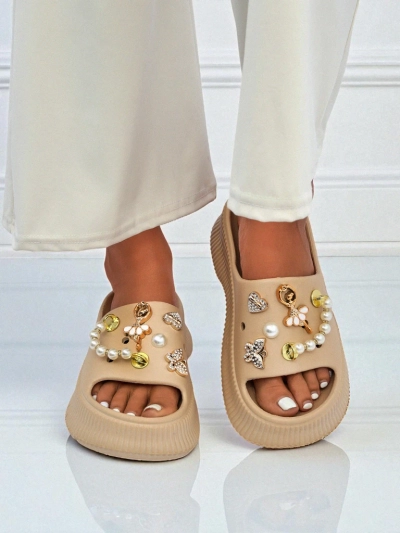 Royalfashion Women's rubber sandals with embellishments Slash Glam