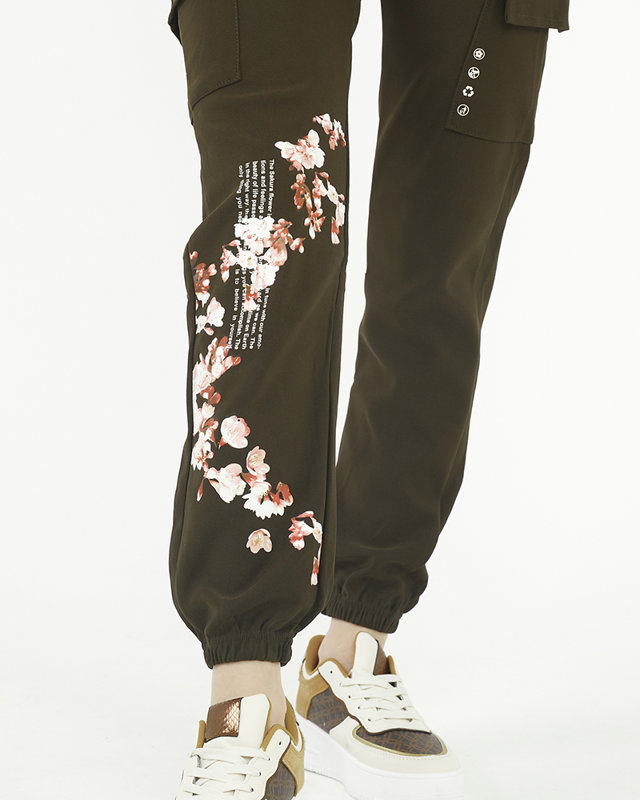 Women's cargo pants, green - Clothing