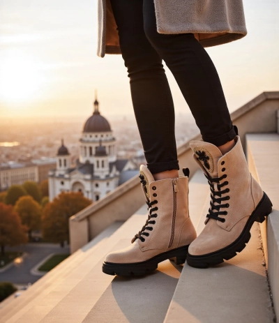 Royalfashion Eco-suede women's worker boots Moxox