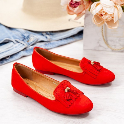Taussima fringed red moccasins - Footwear