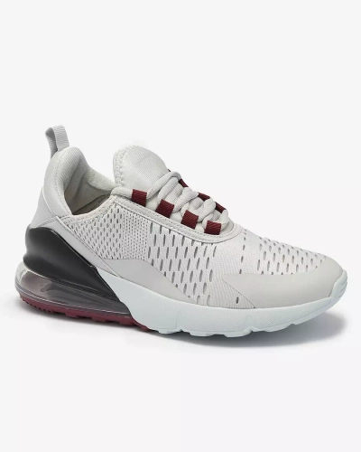 Pelēki sieviešu sporta apavi ar bordo krāsas ielaidumiem Neterika - Apavi