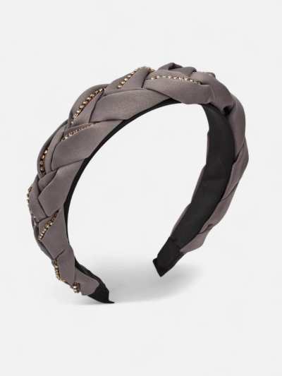 Royalfashion Повязка на голову с плетением в косу, украшенная цирконами