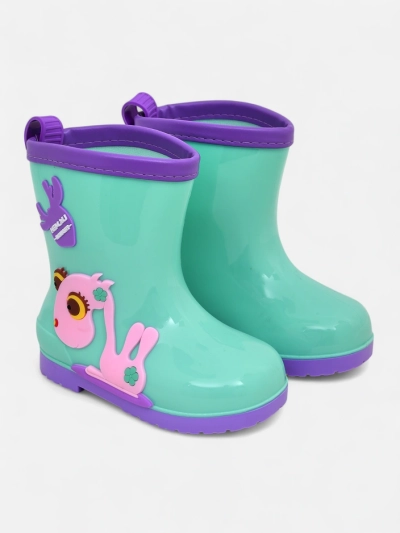 Royalfashion Bērnu gumijas zābaki ar Funny Time uzlīmēm