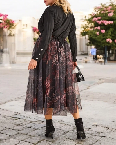 Royalfashion Women's two-layered midi skirt