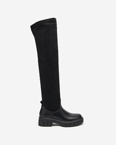OUTLET Women's over-the-knee boots in black color Liki - Footwear