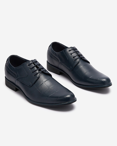 Navy blue elegant men's Elfobs half shoes- Footwear