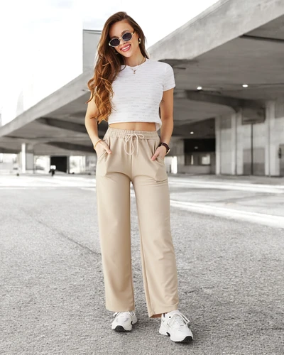 Royalfashion Simple women's pants with ties
