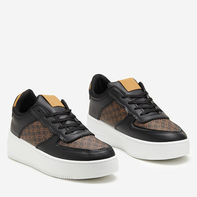 Black women's sports shoes with Glou print - Footwear