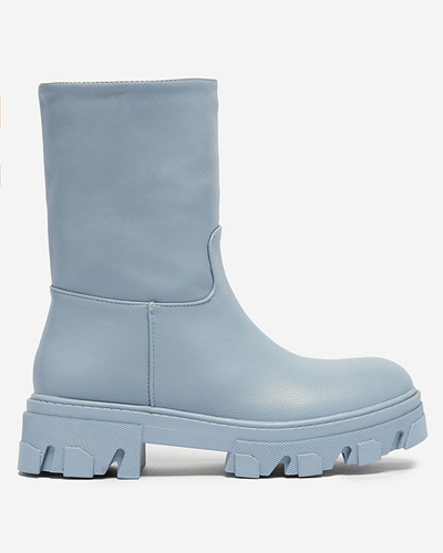 Zili sieviešu slip-on zābaki ar Mekira izolāciju - Apavi